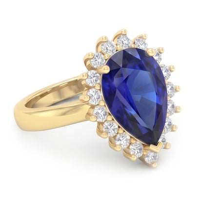 Natural Sapphire Ring 4ct - Yellow Gold 14K
