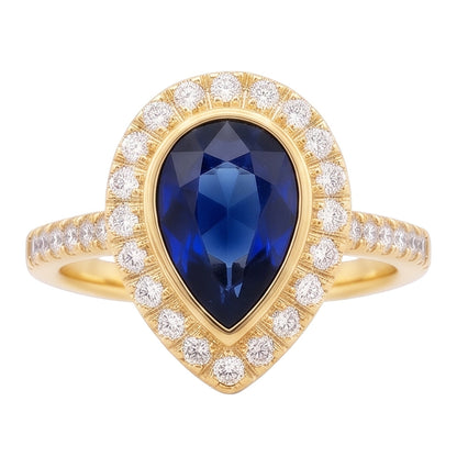 Natural Sapphire Ring 4ct - Yellow Gold 14K
