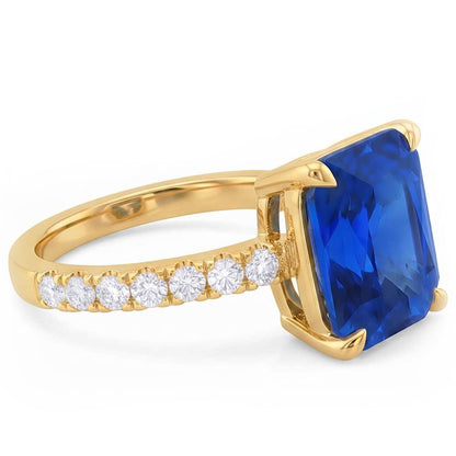 Natural Sapphire Ring 4ct - Yellow Gold 14K