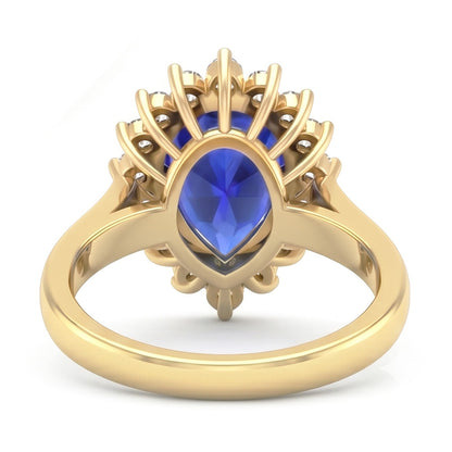 Natural Sapphire Ring 4ct - Yellow Gold 14K
