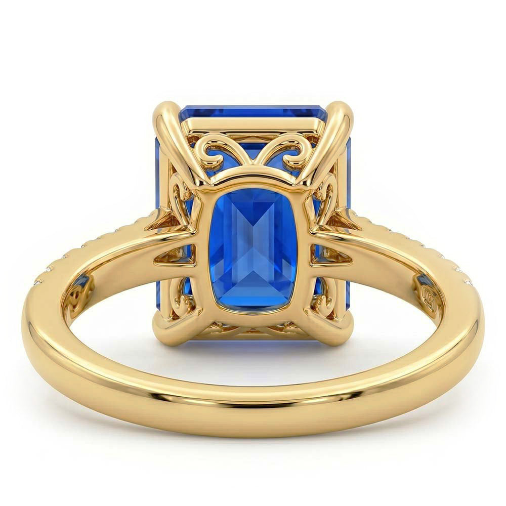 Natural Sapphire Ring 4ct - Yellow Gold 14K