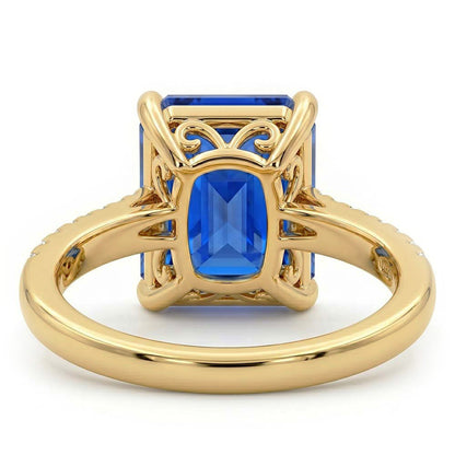 Natural Sapphire Ring 4ct - Yellow Gold 14K
