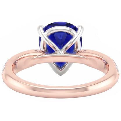 Natural Sapphire Ring 5.50ct - Two Tone 14K Gold