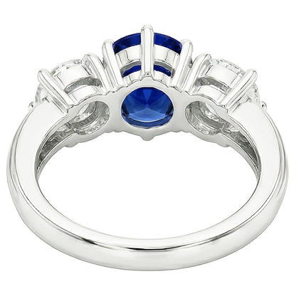 Natural Sapphire Ring 5.50ct - White Gold 14K
