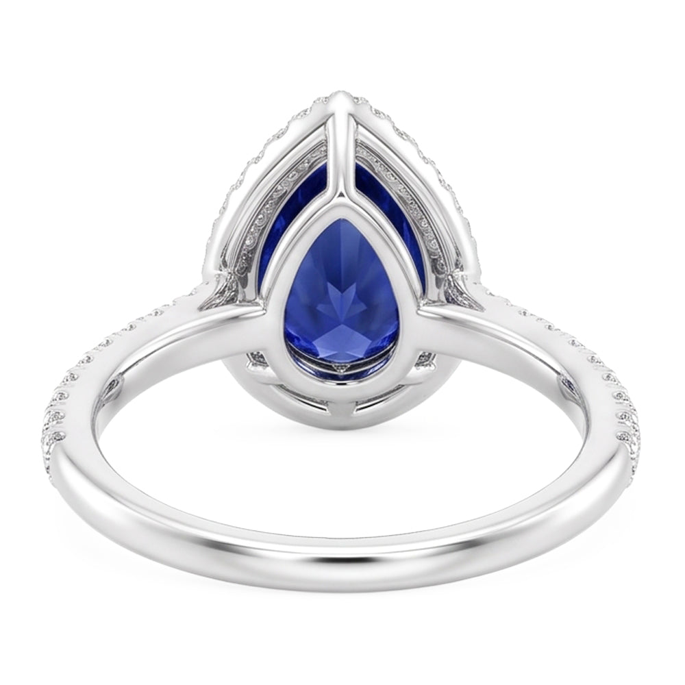 Natural Sapphire Ring 5.50ct - White Gold 14K