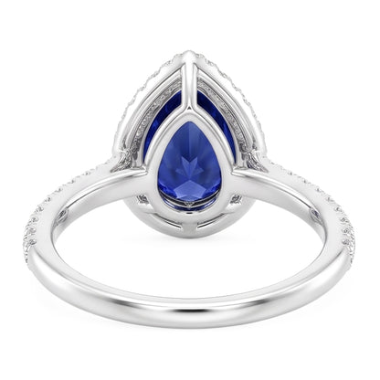 Natural Sapphire Ring 5.50ct - White Gold 14K