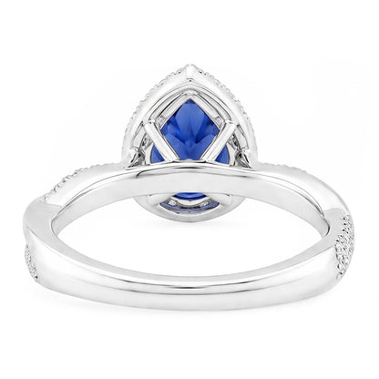 Natural Sapphire Ring 5.50ct - White Gold 14K