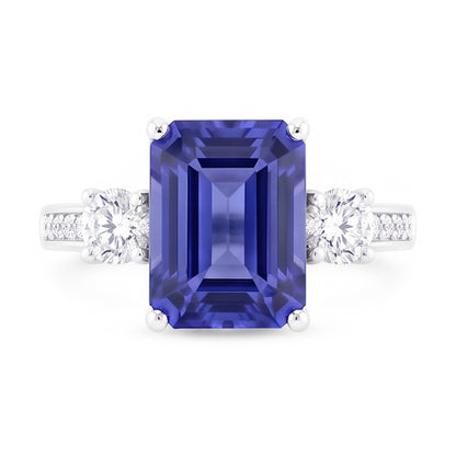 Natural Sapphire Ring 5ct - White Gold 14K