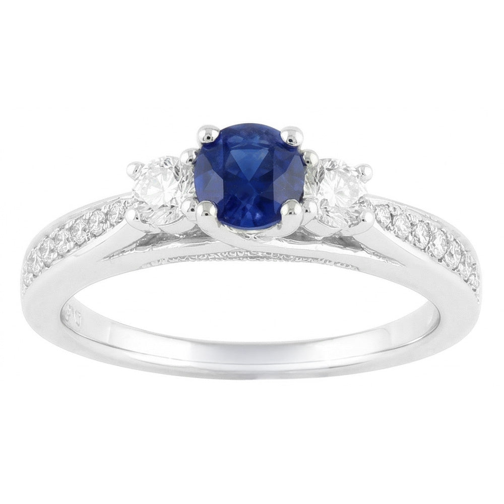 Natural Sapphire Ring 5ct - White Gold 14K