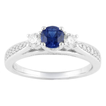 Natural Sapphire Ring 5ct - White Gold 14K