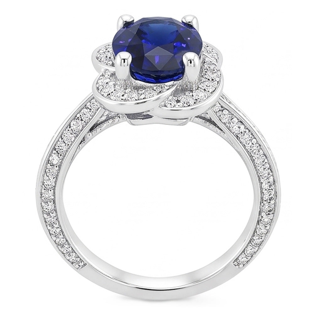 Natural Sapphire Ring 5ct - White Gold 14K