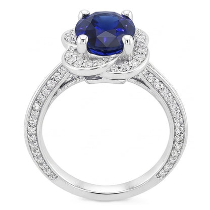 Natural Sapphire Ring 5ct - White Gold 14K