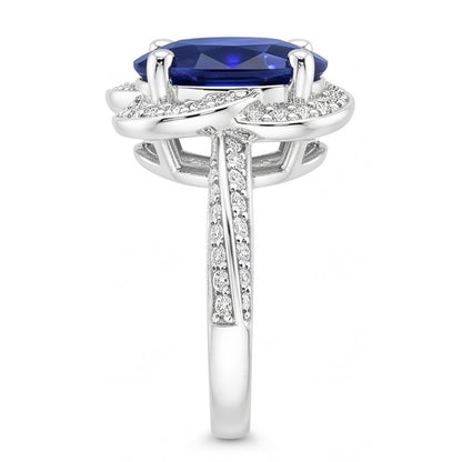Natural Sapphire Ring 5ct - White Gold 14K