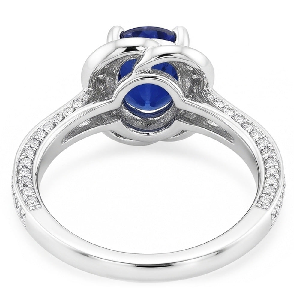 Natural Sapphire Ring 5ct - White Gold 14K