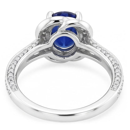 Natural Sapphire Ring 5ct - White Gold 14K