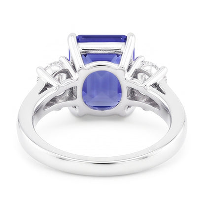 Natural Sapphire Ring 5ct - White Gold 14K