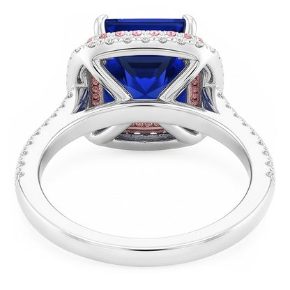 Natural Sapphire Ring 6.50ct - White Gold 14K