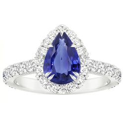 Natural Sapphire Ring 6ct - White Gold 14K