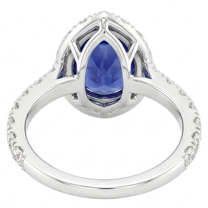 Natural Sapphire Ring 6ct - White Gold 14K