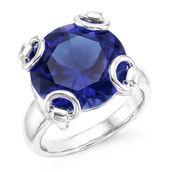 Natural Sapphire Ring 7.01ct - White Gold 14K