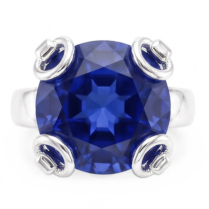 Natural Sapphire Ring 7.01ct - White Gold 14K
