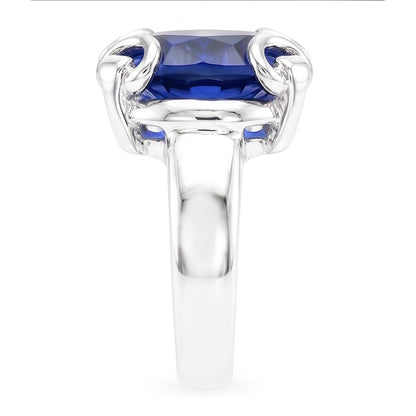 Natural Sapphire Ring 7.01ct - White Gold 14K