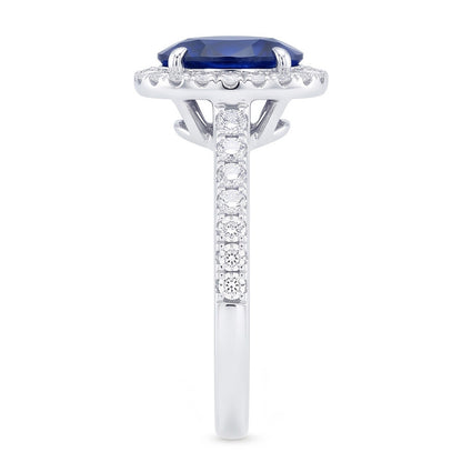 Natural Sapphire Ring 7.50ct - White Gold 14K