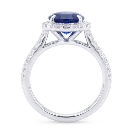 Natural Sapphire Ring 7.50ct - White Gold 14K