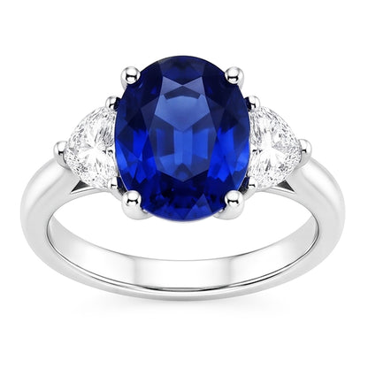 Natural Sapphire Ring 8.25ct - White Gold 14K