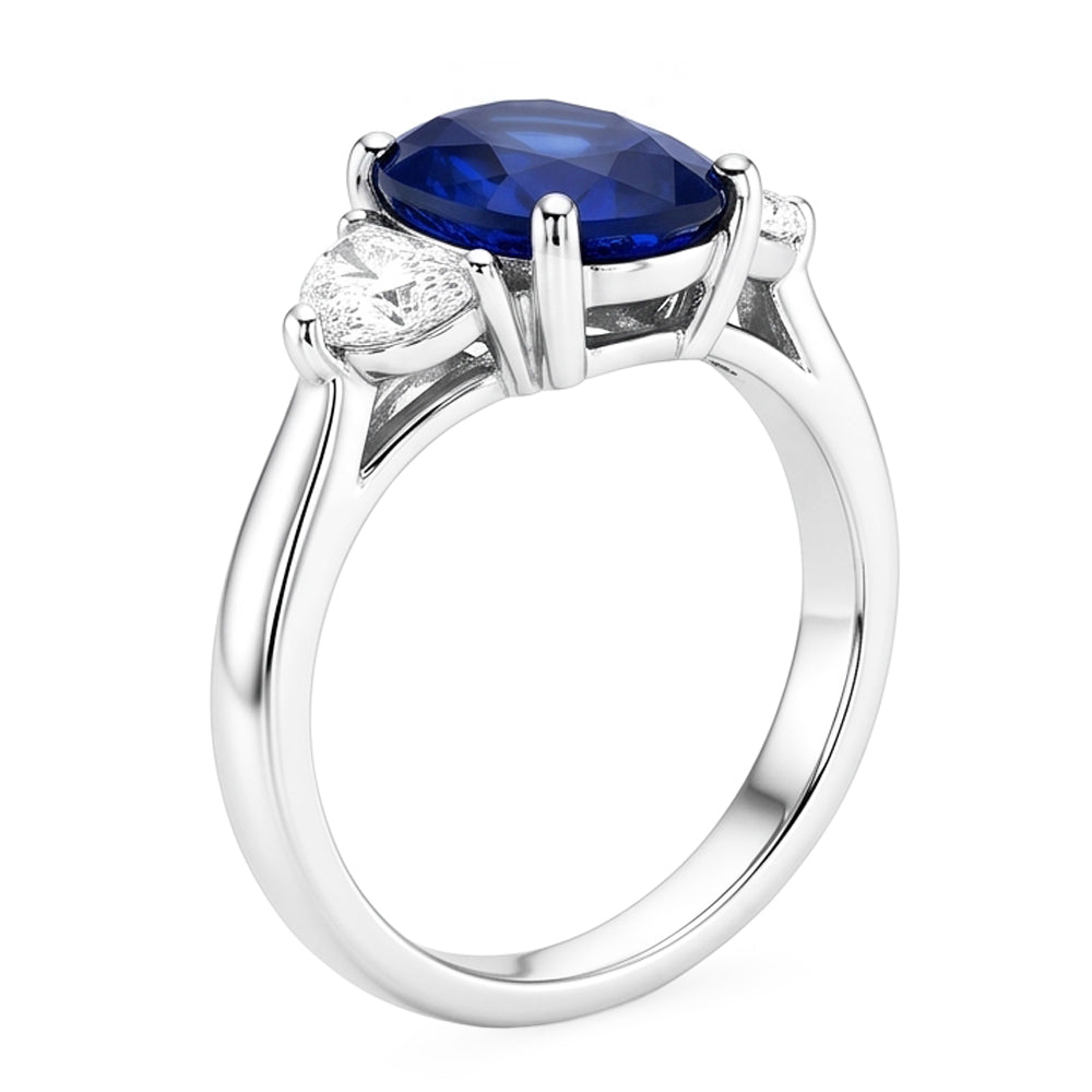 Natural Sapphire Ring 8.25ct - White Gold 14K