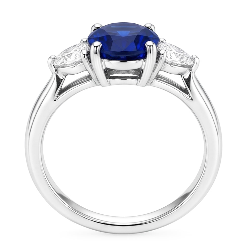 Natural Sapphire Ring 8.25ct - White Gold 14K