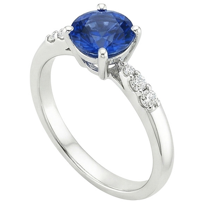 Natural Solitaire Round Blue Sapphire With Accents Jewelry 2.50 Carats