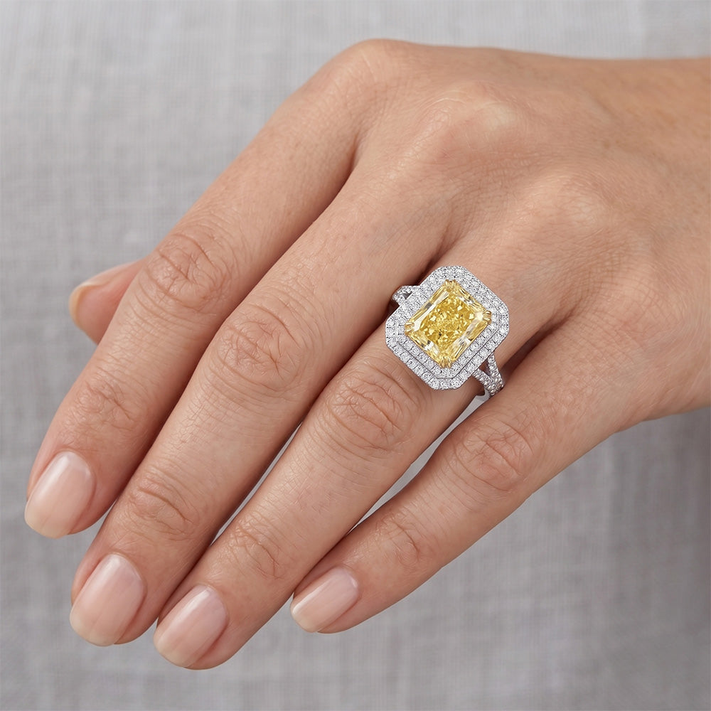 Natural VVS Canary Yellow Diamond Fine Jewelry Ring 2.5 ct