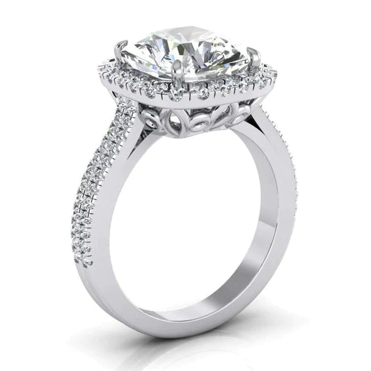 7 Carat Radiant Lab Grown Diamond Halo Ring