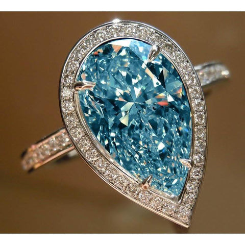 Natural Blue Diamond Engagement Ring