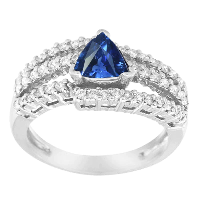 Natural Ceylon Sapphire Ring With Diamonds