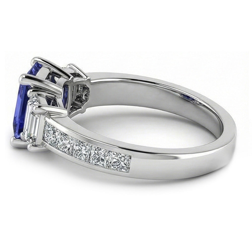 natural princess sapphire 3ct ring top view