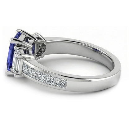 natural princess sapphire 3ct ring top view