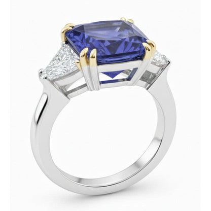 Natural Earth Mined Diamond Sapphire 7 Carat Engagement Ring