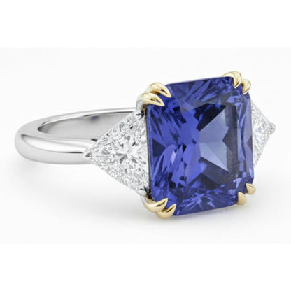 Natural Earth Mined Diamond Sapphire 7 Carat Engagement Ring