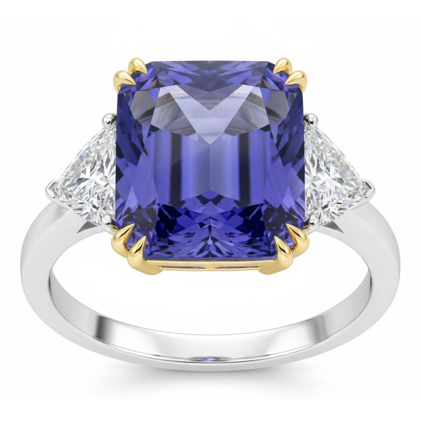Natural Earth Mined Diamond Sapphire 7 Carat Engagement Ring