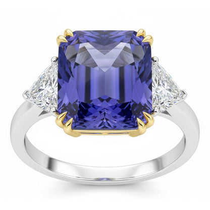 Natural Earth Mined Diamond Sapphire 7 Carat Engagement Ring