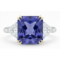 Natural Earth Mined Diamond Sapphire 7 Carat Engagement Ring
