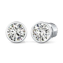 Natural Earth Mined Diamond Women Stud Earrings 2.40 Carats White Gold