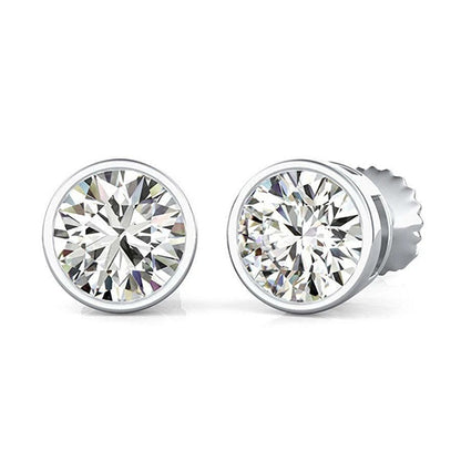 Natural Earth Mined Diamond Women Stud Earrings 2.40 Carats White Gold