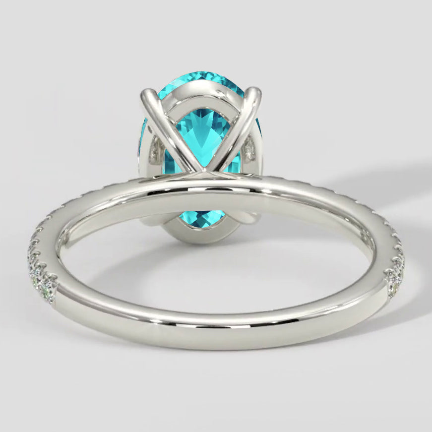 Natural Paraiba Tourmaline Ring Oval Cut