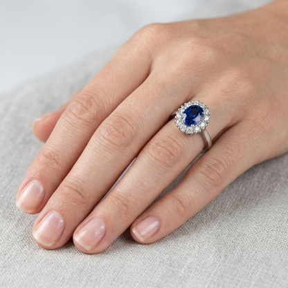 Natural Real ( Not Lab Grown )  Genuine Sri Lankan Oval Sapphire Ring