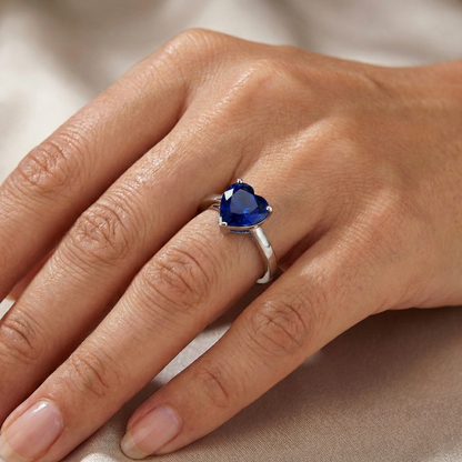 Natural Real ( Not Lab Grown )  Gold Solitaire Blue Sapphire Ring Prong Set 2 Carats Ladies Jewelry