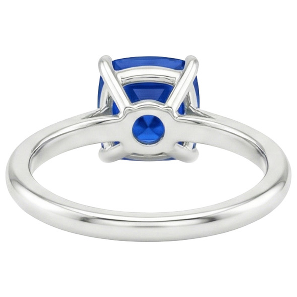 Natural Real ( Not Lab Grown )  Women Gemstone Ring Solitaire Sri Lankan Sapphire Cushion 2.25 Carats