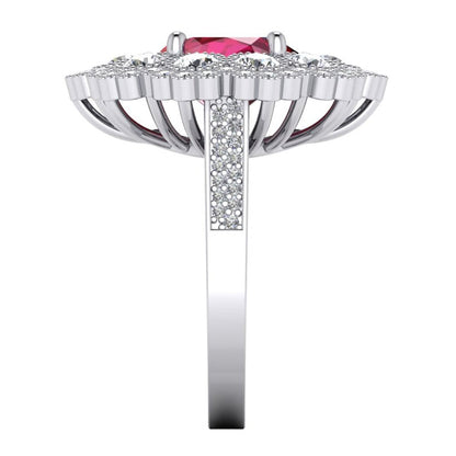 Natural Ruby And Diamond Wedding Ring White Gold 14K 4.50 Carats
